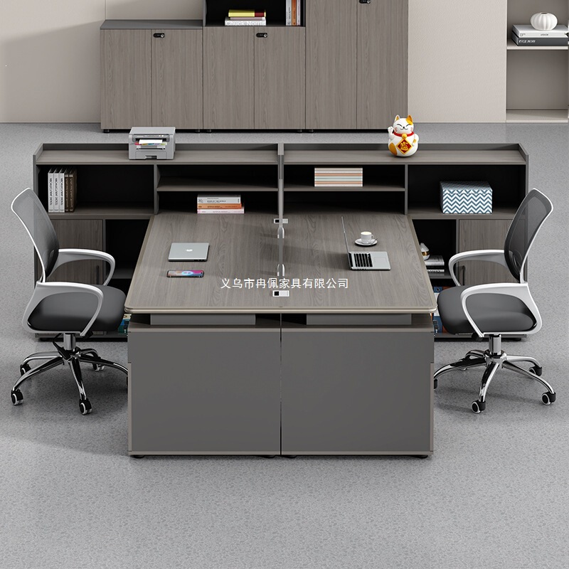 Aluminum Alloy Desktop Two-Person Staff Desk Double Workstation Office Workstation Financial Office Desk and Chair Combination Strip-Shaped
