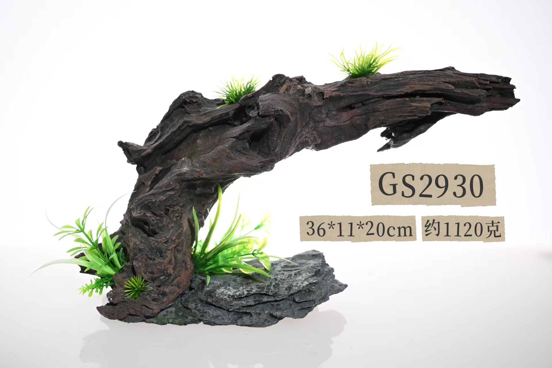 Simulación de paisajismo de pecera Madera muerta Adornos de madera hundida Puente de arco de teca púrpura natural Planta acuática Yimu Chengjing Factory