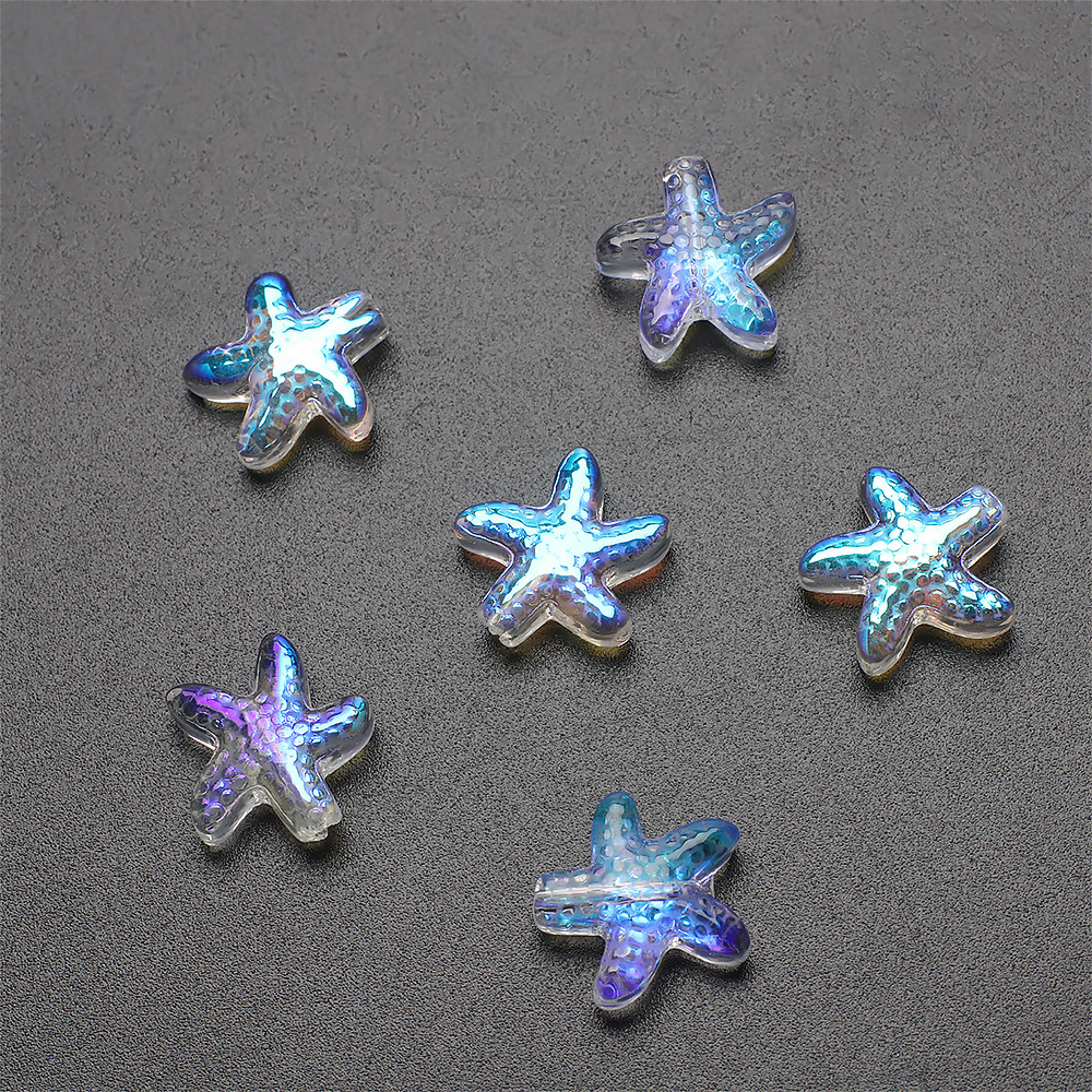 A Pack Of 30 13 * 14mm Hole 1~1.9mm Glass Glass Starfish Beads display picture 12