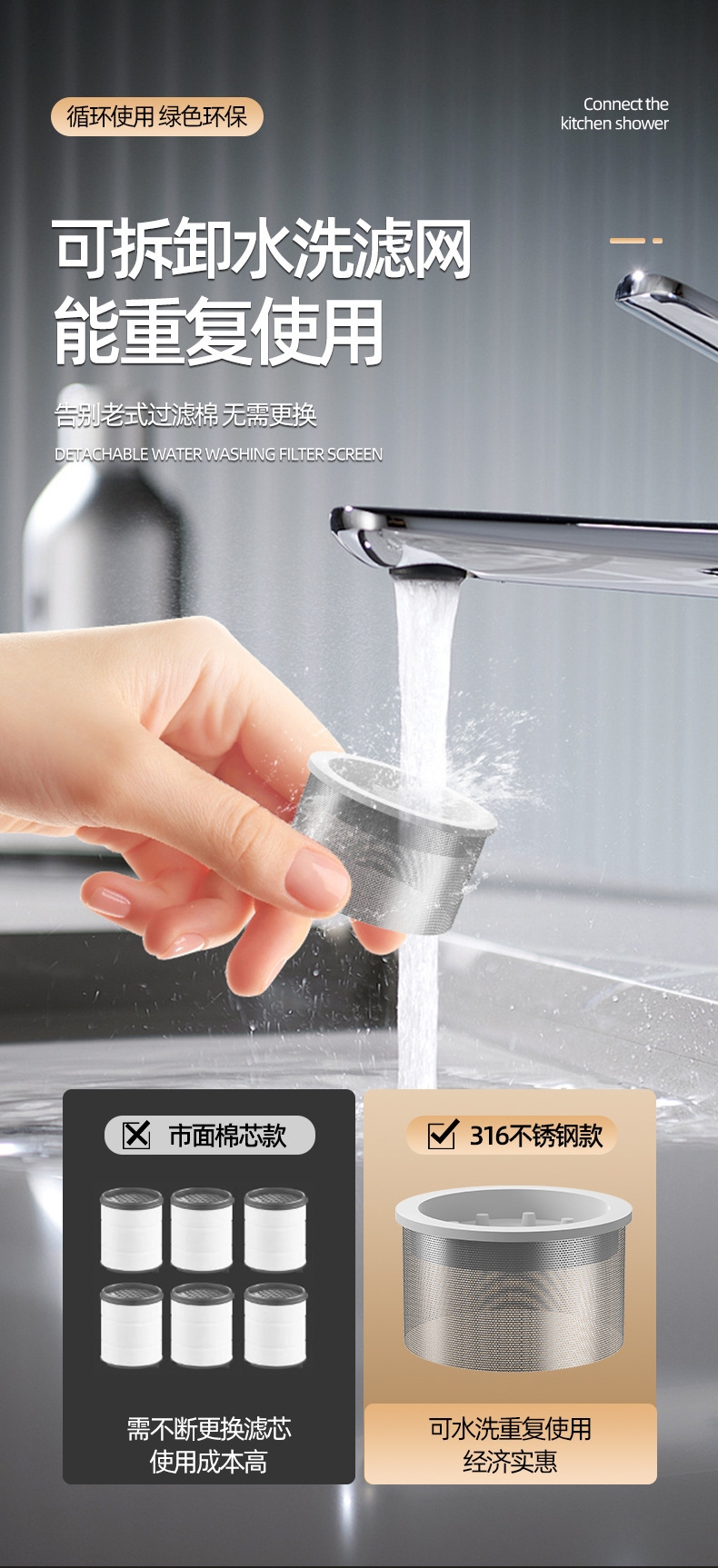 Faucet extension filter, universal kitchen faucet, tap water, household foaming device, anti-splash water wonder Application Scenario