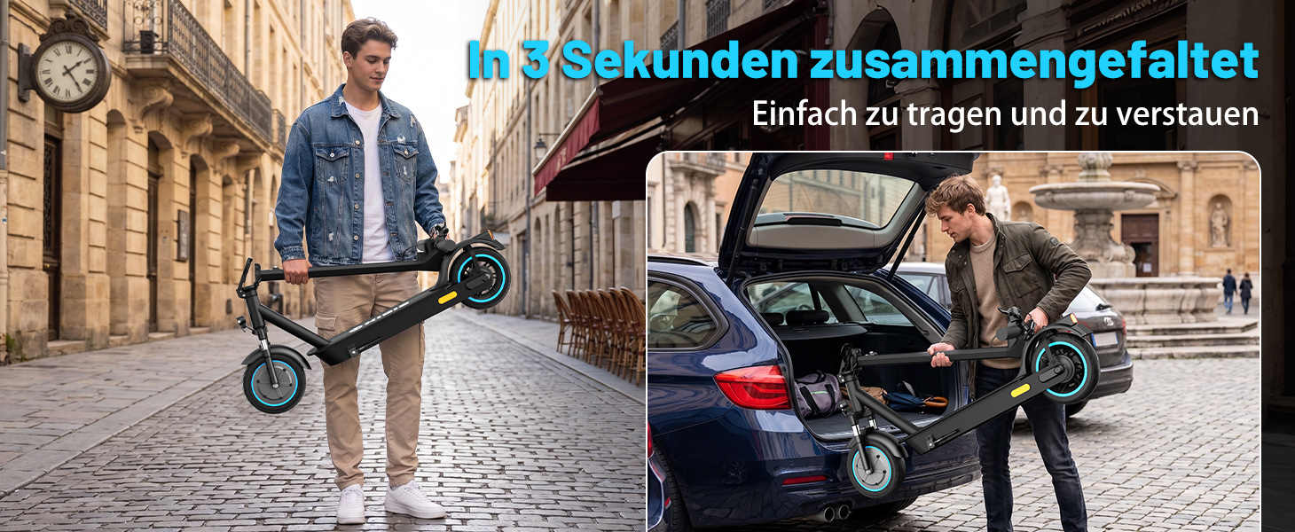 Electric Scooter for Adults, Foldable 10inch Model, Ultra-Light Lithium Battery Mobility Scooter, Small Mini Foldable Electric Vehicle