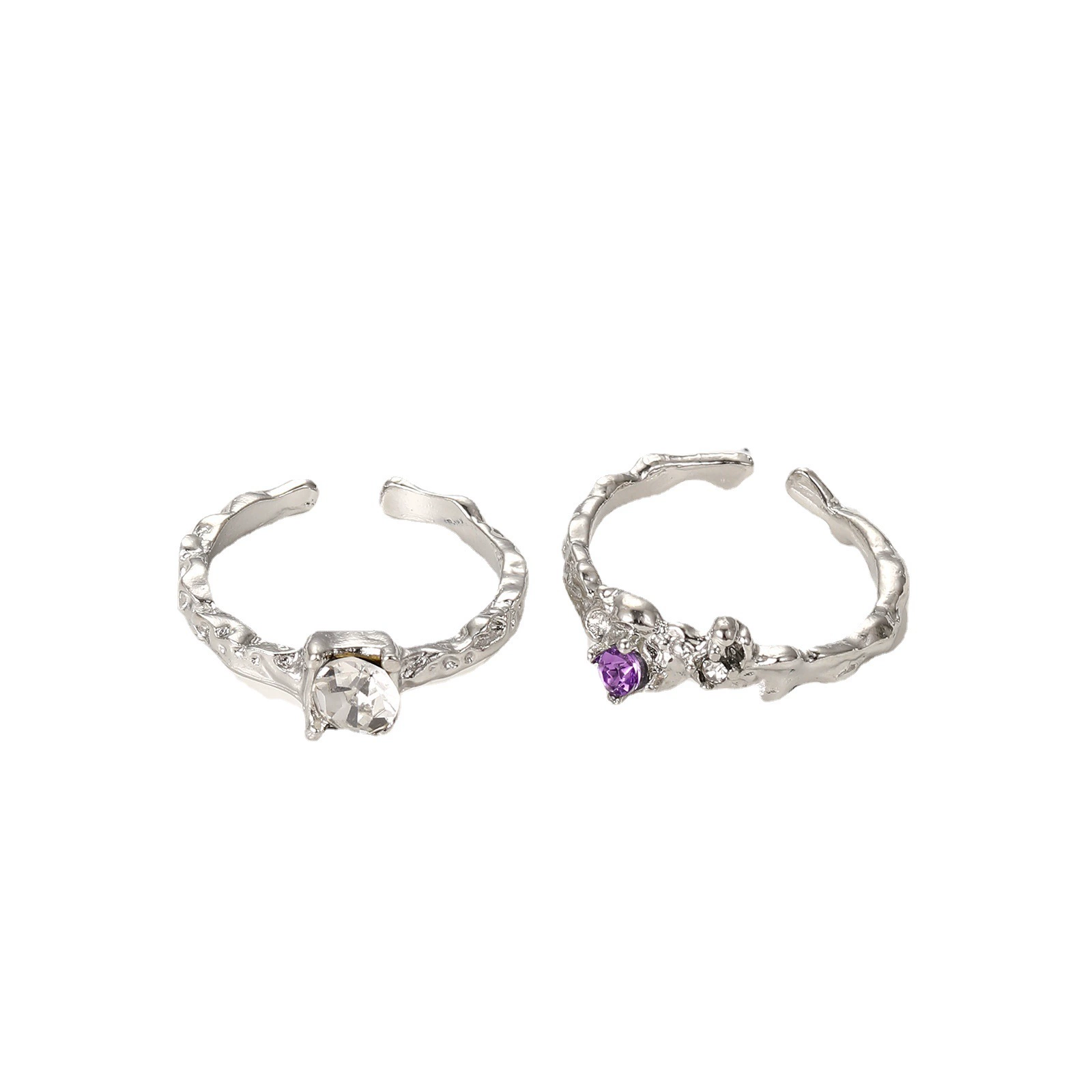 Creative brand adjustable zirconium with amethyst, light luxury style