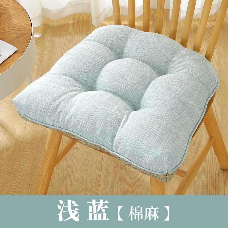 면 및 린넨 쿠션-라이트 블루