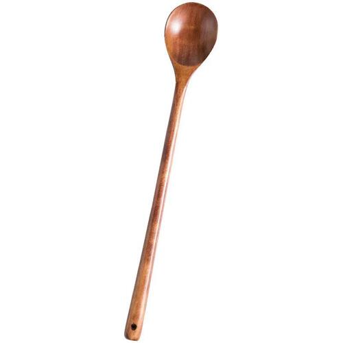 Korean-style mixing cookware with a long-handled wooden spoon for eating, wooden milk pot, heat-insulating wooden soup spoon