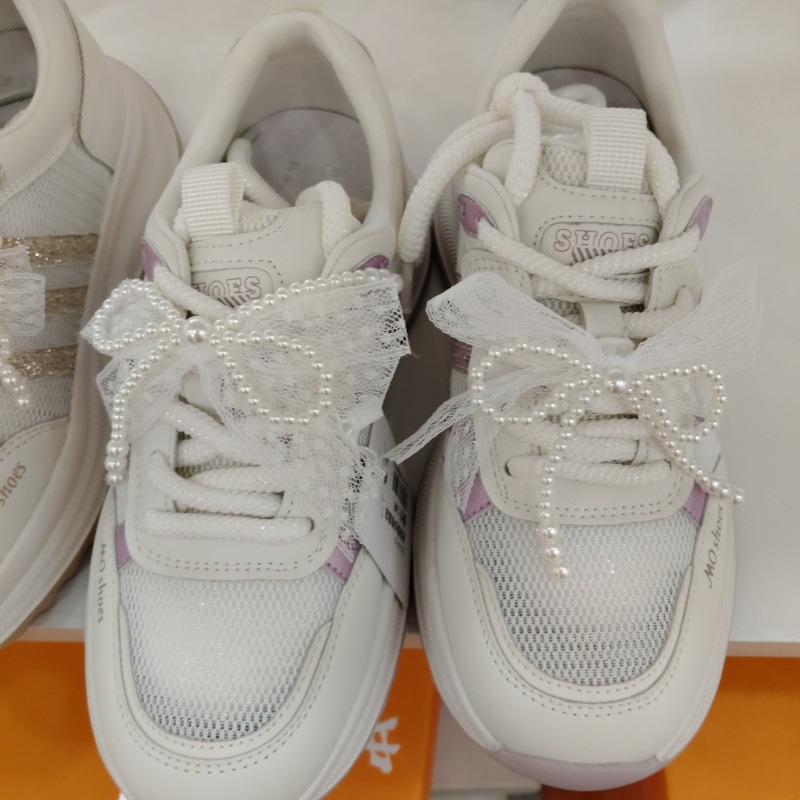 韩国东大门同款爆款珍珠蝴蝶结鞋扣