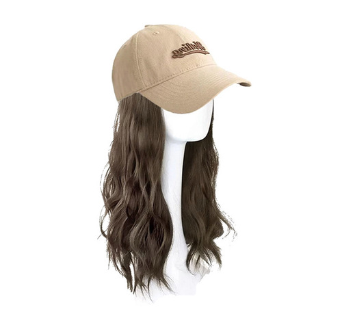 Wig and Hat All-in-one Women's Fashion Lazy Curl Baseball Cap Versatile Removable Full Head Cover Natural Women's Wig Hat
