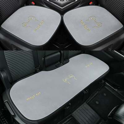 Mickey Car Seat Cushion for All Seasons, Single Piece Cute Cartoon Deerskin Velvet Car Seat Cushion, Rear Goddess Seat Cover