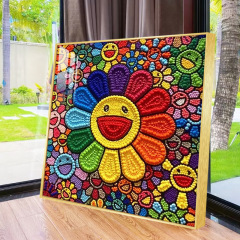 ひまわり diy 装飾絵画毛玉絵画ペーストデジタル油絵手芸 diy 材料パッケージ手描き絵画