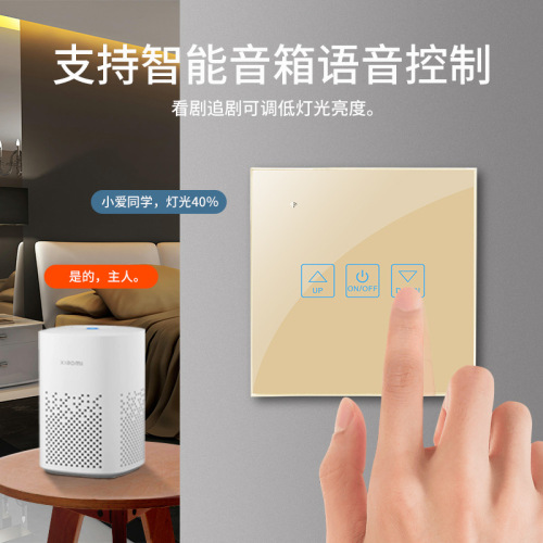 Factory direct sales tempered glass panel dimmer switch smart touch switch WIFI control smart voice control