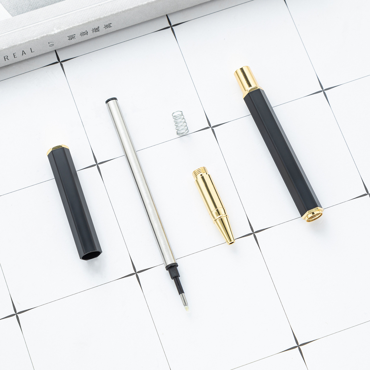 Nuevo hexágono firma oficina de negocios bolígrafo de agua bolígrafo de agua logotipo publicitario regalos bolígrafo metal al por mayor