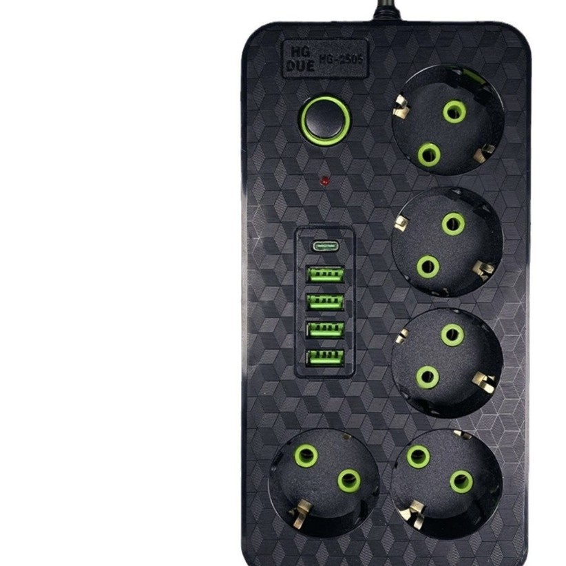 Protector contra sobretensiones cable de extensión para el hogar con Tipo-C y longitud USB 3 metros de comercio exterior transfronterizo enchufe europeo