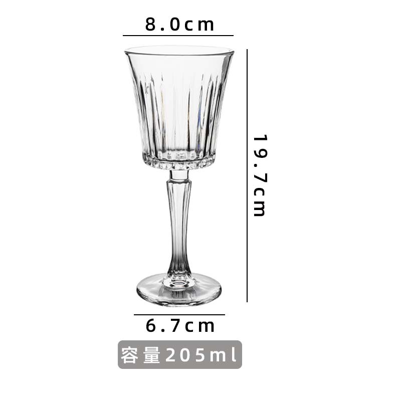 Vintage tazas de vino a rayas verticales tazas de vidrio de pie alto tazas de champán caseras europeas de alto valor de vino tazas de vino de fruta