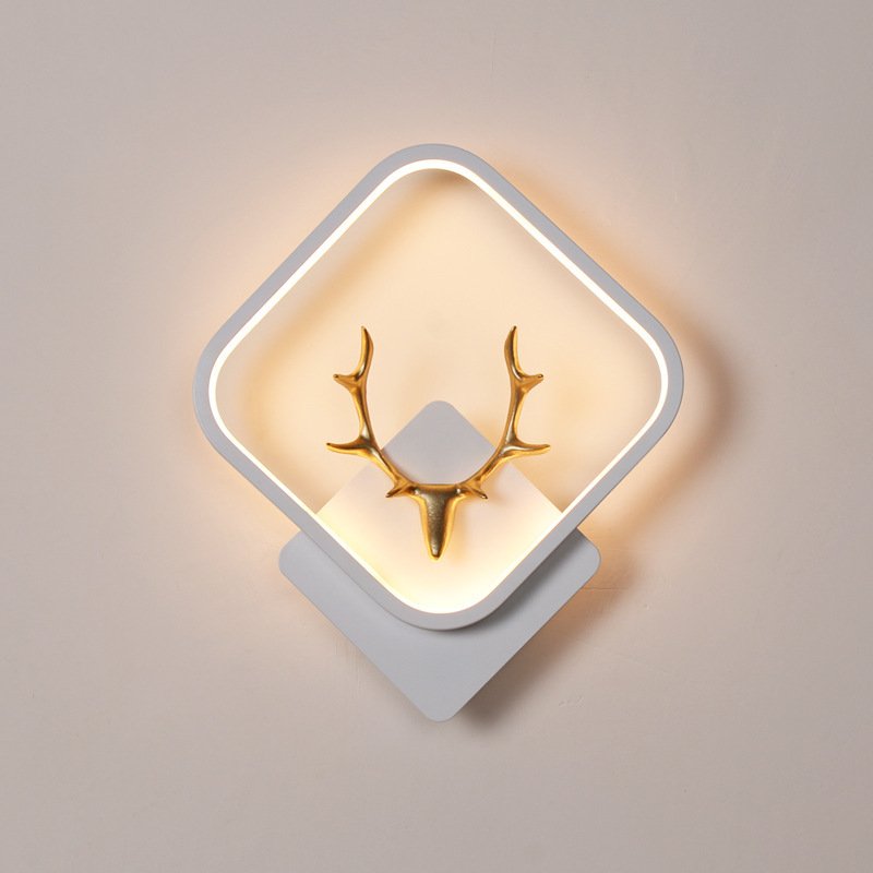 Pared de fondo lámpara de pared moderna dormitorio LED lámpara de pared minimalista lámpara de red roja nórdica cabezal de cama pasillo de fondo personalidad