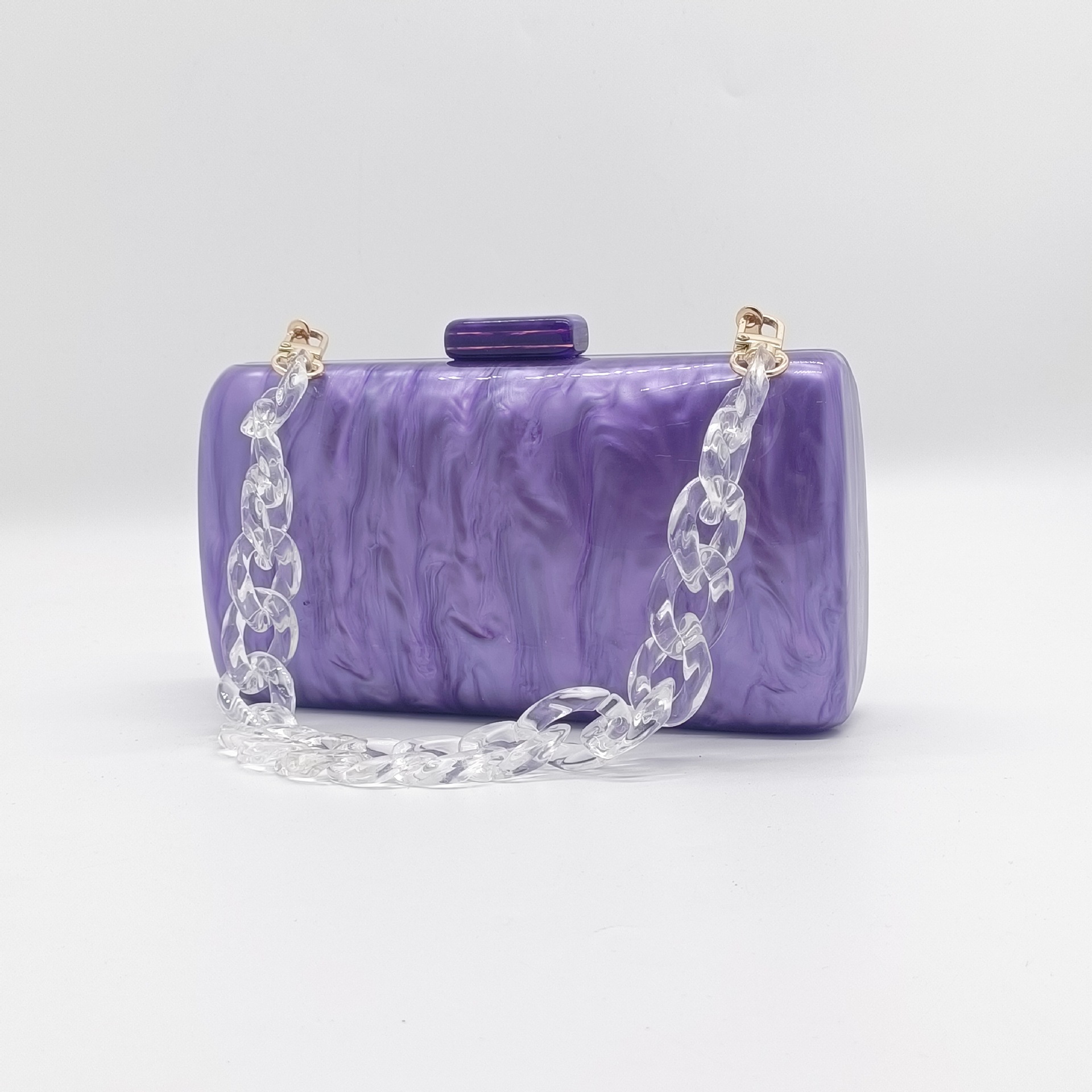 White Purple Green Arylic Solid Color Square Evening Bags display picture 7
