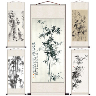 Zheng Banqiao Bamboo Famous Decorative Hanging Painting Chinese Painting Hotel Retro Living Room Study Mural Classroom Office Calligraphy and Painting