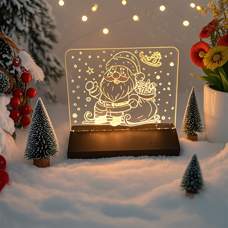 Dormitorio acrílico lámpara de noche atmósfera regalo elemento de Navidad toque colorido control remoto lámpara USB de escritorio