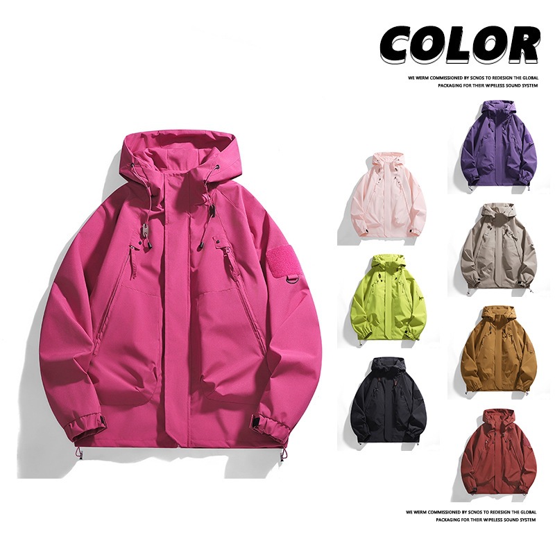 J90 Spring and Autumn Unisex Couple's American-style Loose Windproof Jacket Outdoor Trendy Hooded Coat