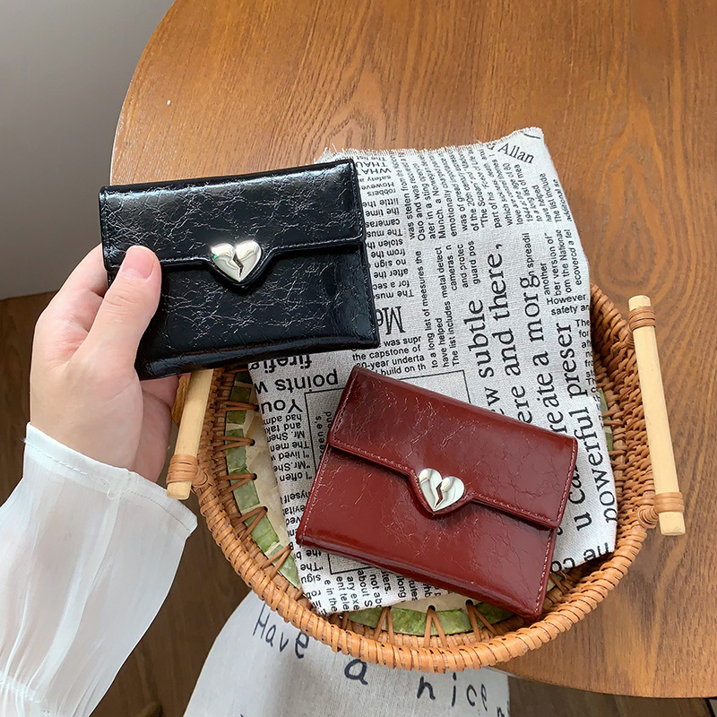 Korean Style New Trendy Heart-Shaped Wallet, Fashionable Solid Color Peach Heart 70% off Compact Card Holder, Thin Women's Short Wallet Korean Style New Trendy Heart-Shaped Wallet, Fashionable Solid Color Peach Heart 70% off Compact Card Holder, Thin Women's Short Wallet