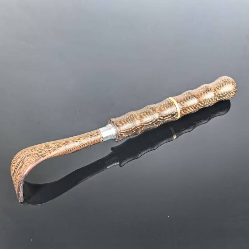 鶏羽木伸縮式背掻き器、竹節型、自分で使える、ステンレス製小仏手型背掻き器、貝殻マッサージ器|undefined