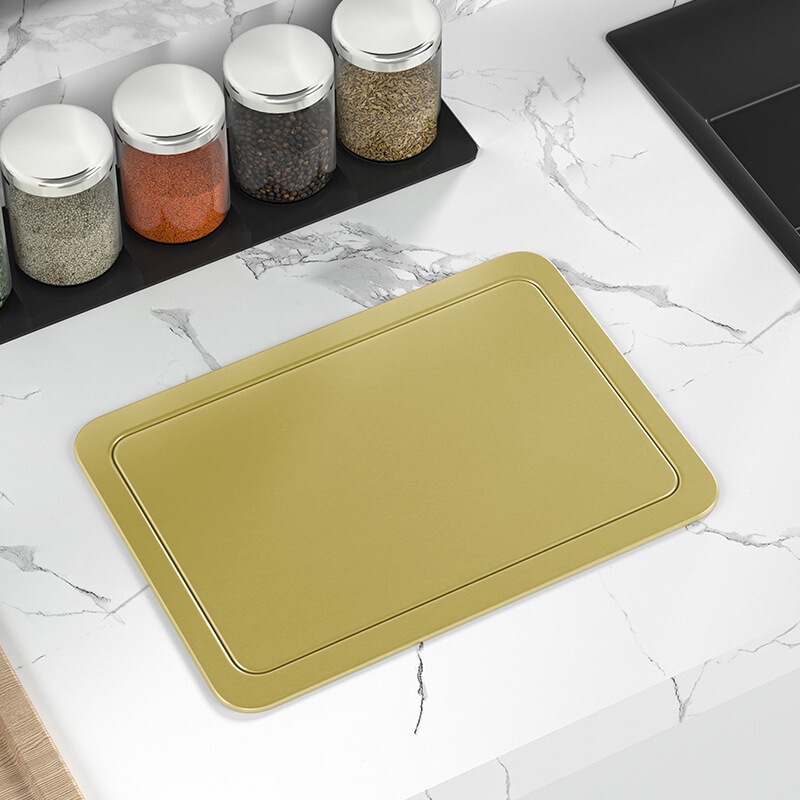 Square Countertop Embedded Stainless Steel Trash Can Lid Decorative Cover Washbasin Hidden Swing Lid Flip Cover