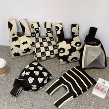 韩国ins针织包包女生背心包针织手提包针织袋手拎包针织包包斜跨