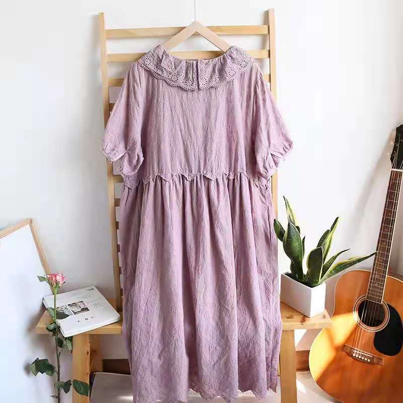 Women's Clothing 2026 Summer Outfit Bear Girl 30192 New Style Mori Girl Dress Slimming Fairy-Like Long Dress with Elegant Embroidery