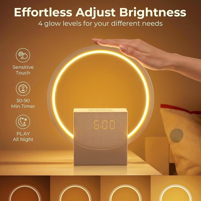 Amazon's New Simulated Sunrise Wake-Up Light, White Noise Ambient Light, Bluetooth Touch Alarm Clock, Creative Night Light Amazon's New Simulated Sunrise Wake-Up Light, White Noise Ambient Light, Bluetooth Touch Alarm Clock, Creative Night Light