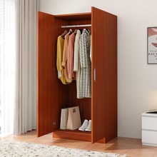 衣柜家用卧室简约现代双层挂衣柜木柜组装用便宜储物大衣橱出租房