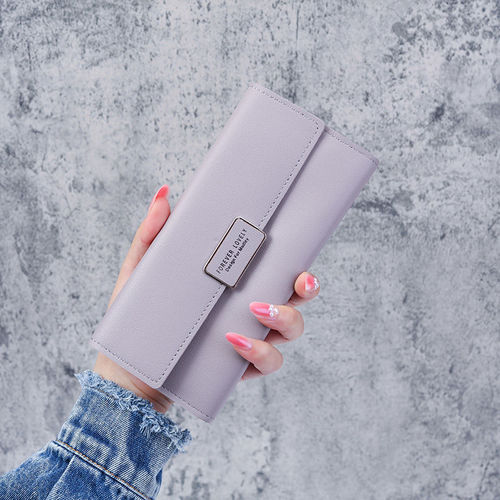 New long wallet for female students, fashionable and simple three-fold coin purse, large capacity, multi-functional card holder and wallet all in one