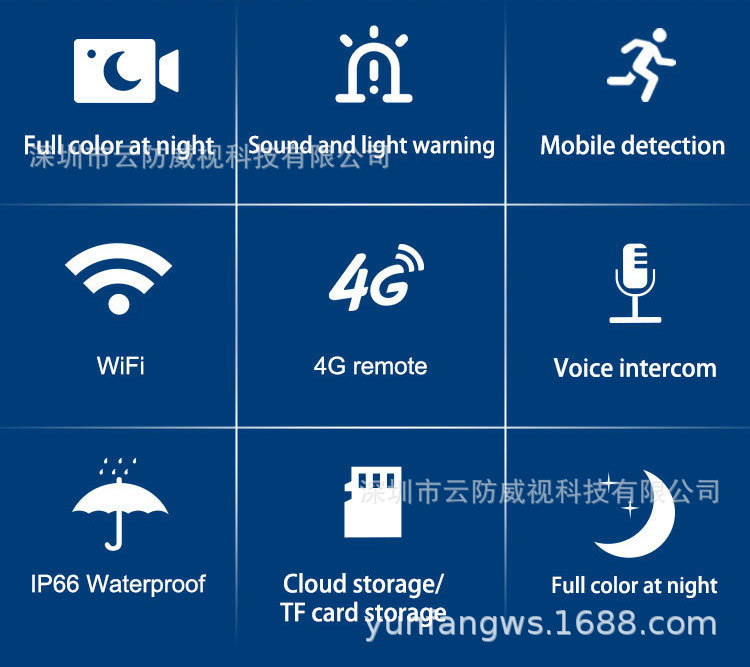 V380太阳能监控器360度手机远程室外夜视全景家用高清电池