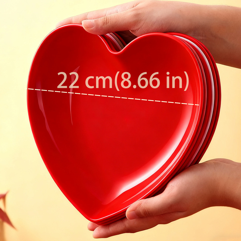 Valentine's Day Heart-Shaped Fruit Plate Red Love Fruit Plate Christmas Snack Nut Plate Party Party Candy Plate