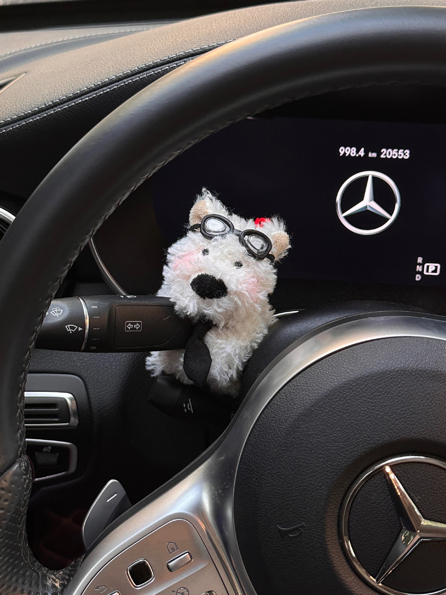 Adornos de la pantalla de control central del automóvil West Highland lindo perro en el automóvil, accesorios de decoración para niñas para muñecas Tesla