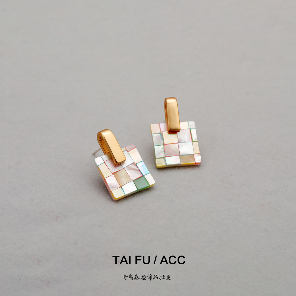 小眾輕奢貝殼蝶貝氣質時髦高級百搭耳環小眾通勤S925耳釘