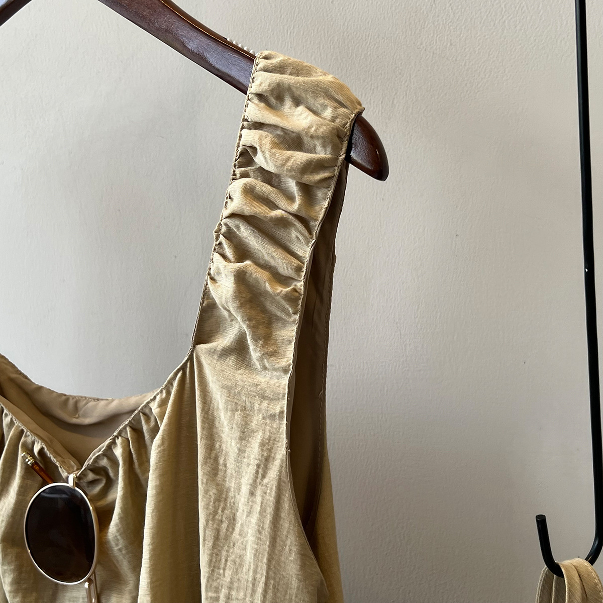 Design Sleeveless Dress Summer Lace up U Neck Backless Mid Length Vest Dress