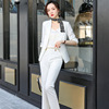 西装套装女名媛气质修身职业装女神范条纹西装主持人经理工作服|ms
