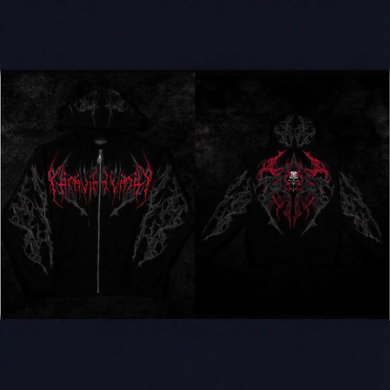Trendy American-style sweatshirt with dragon and skull designs, unisex, loose fit, high street style, fleece-lined hoodie