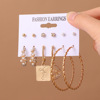 Metal chain, earrings, set, pin