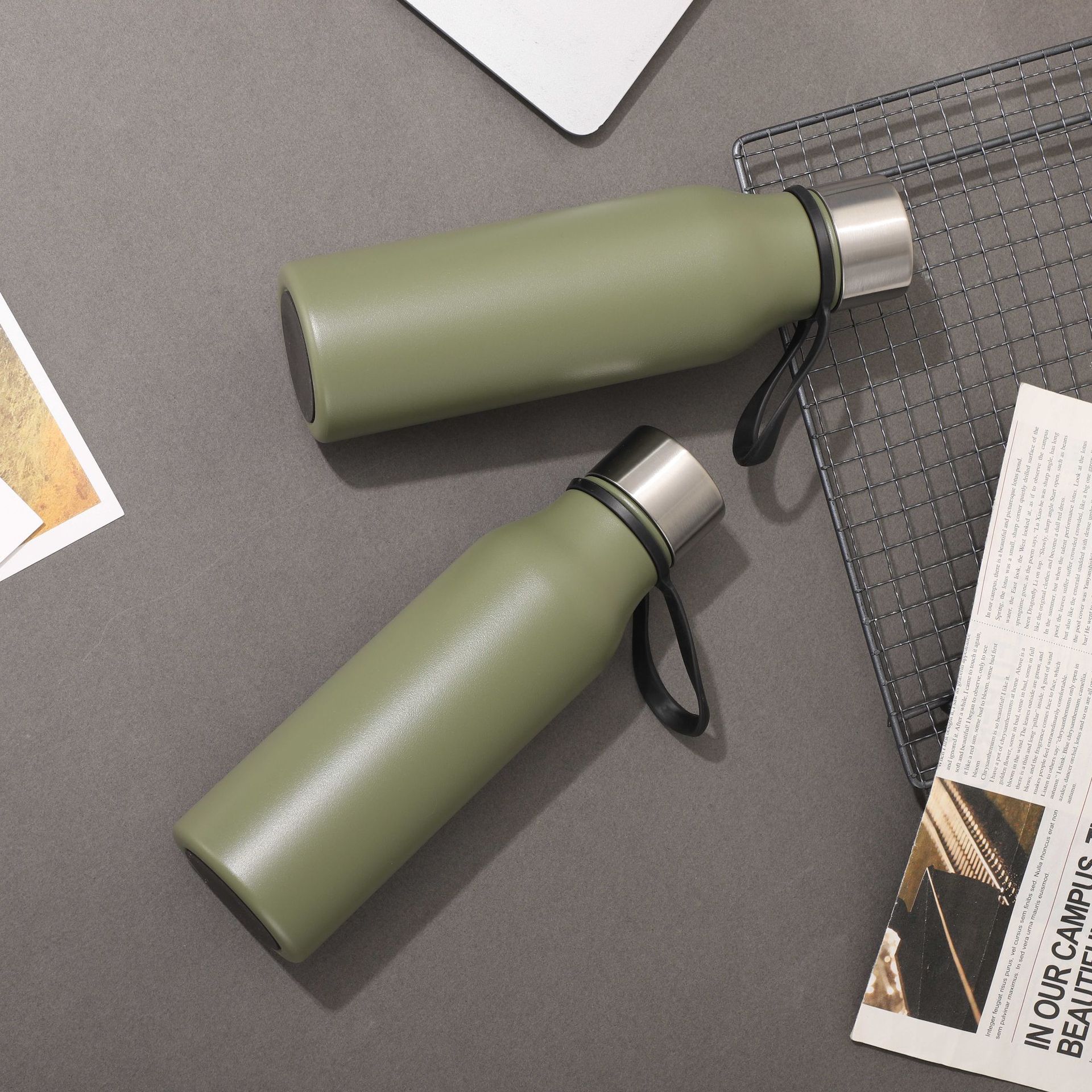 Estudiante simple botella de agua deportiva hogar 304 taza de vacío de acero inoxidable al aire libre taza de agua portátil taza de té fábrica al por mayor