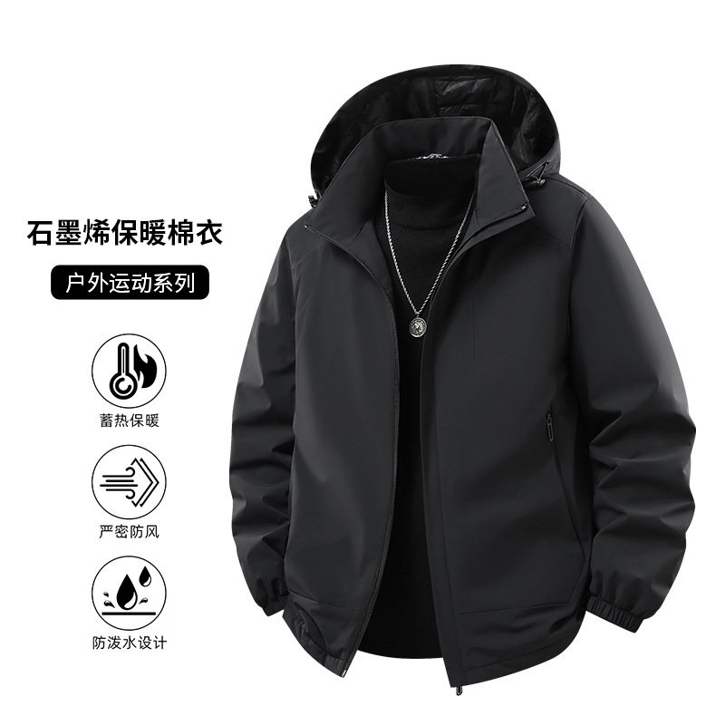 冲锋衣男女冬季加厚保暖棉服石墨烯加热内里户外登山服外套夹克|undefined