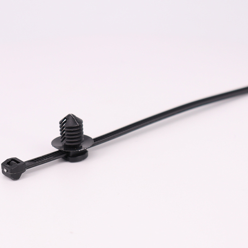 汽车线束卡扣圆盘杉树头分体式扎带插销式尼龙扎纹头线束扎带卡扣