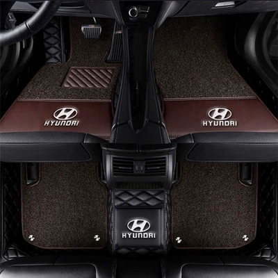 Sonata, Yue Na, Mingtu, ix35, Modelə uyğun ayaqaltı - famous-picture-with-car-logo-double-layer-black-brown