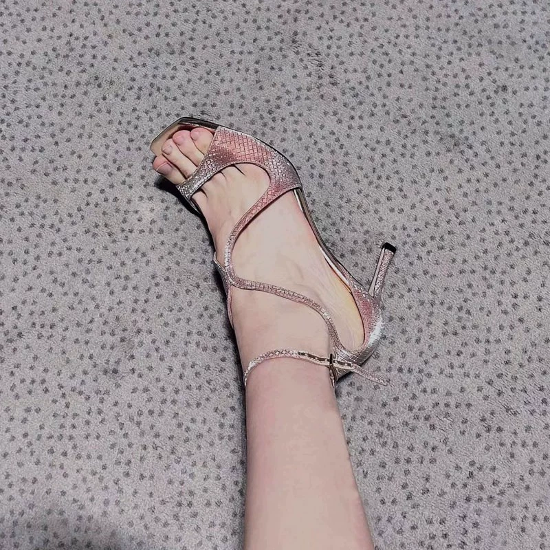 High Heel Sandals Mermaid Pink, Women's Strappy Square-Toe, 7 cm & 9 cm Heel