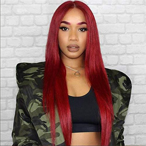 New product recommendation wig for women African foreign trade long straight hair burgundy chemical fiber long hair AliExpress supply manufacturer straight hair