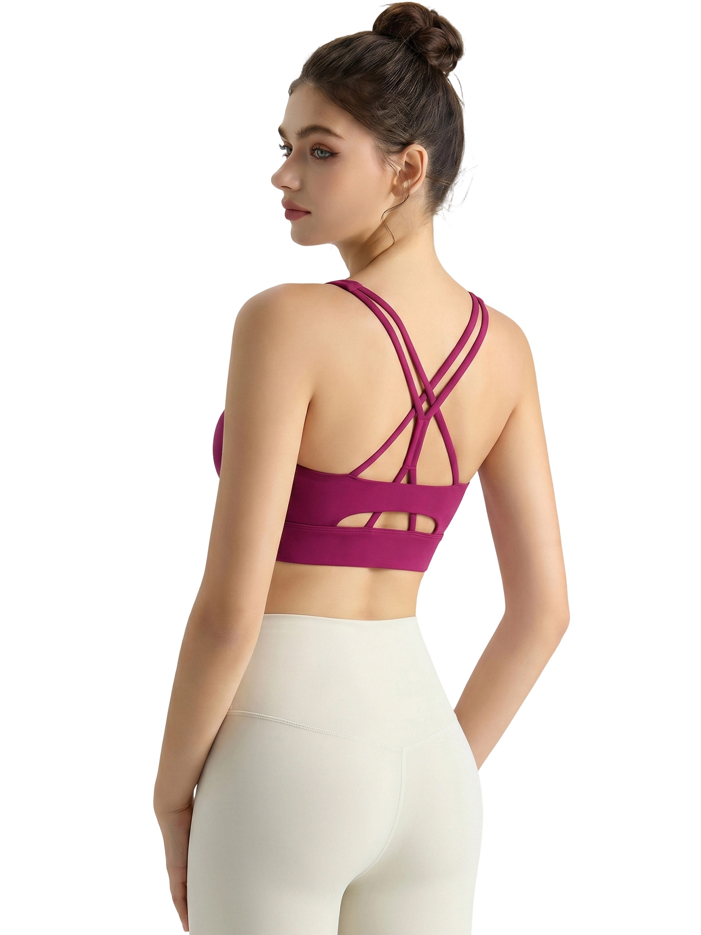 Nuevo sujetador deportivo de Weiman, top de yoga transpirable sin broches para verano, sujetador deportivo con espalda hermosa y tiras cruzadas huecas