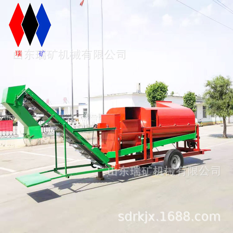 柴油机配套花生摘果机拖拉机牵引式打花生机8000型果秧分离机