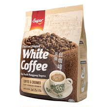 官方授權馬來西亞原裝進口超級牌炭燒二合一速溶白咖啡粉375g袋裝