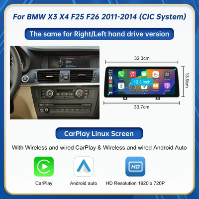 screen, Car display - 123inch-for-bmw-x3-x4-2011-2014-cic-system-left-hand-drive