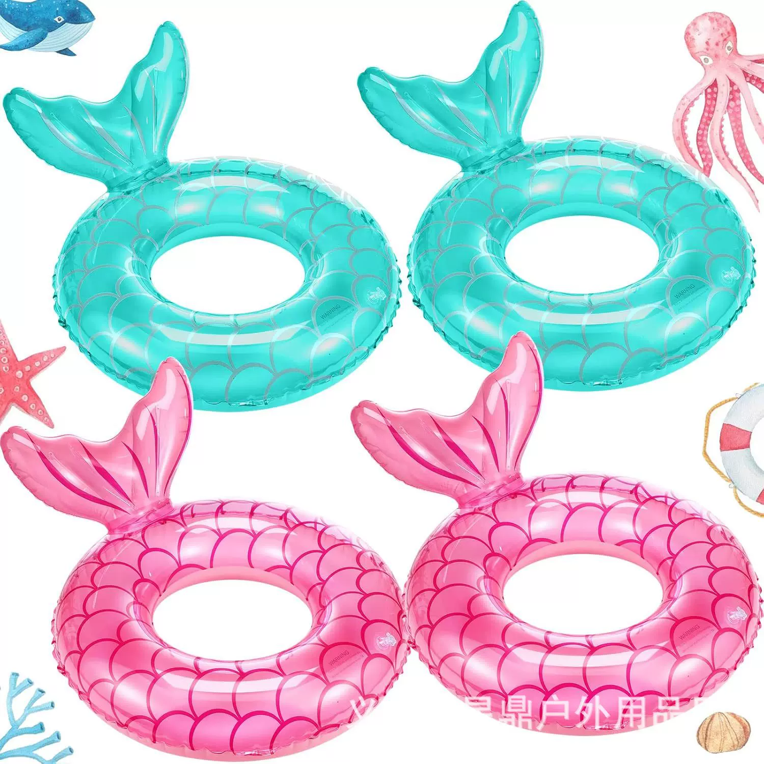 游泳圈成人儿童美人鱼男女救生圈加厚充气腋下圈座圈大人便携气囊