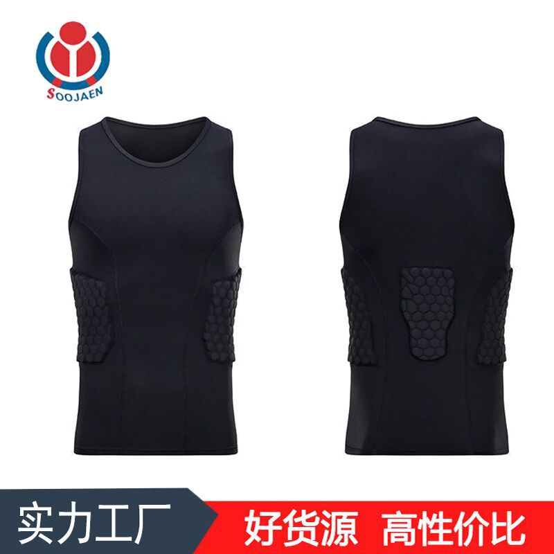 goods in stock SOOJAEN motion pro Anti collision Honeycomb Tight fitting Fitness clothing Quick drying Anti collision Basketball Tight fitting Training Vest