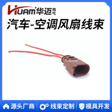 汽车电子风扇线束2孔大众迈腾途观奥迪帕萨特空调扇热器改装插头
